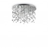 IDEAL LUX NEVE PL12 PLAFONIERA CROMATA DECORATA CON SFERE DI VETRO 12x40W G9