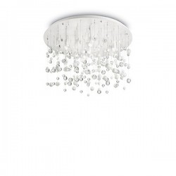 IDEAL LUX NEVE PL12 PLAFONIERA BIANCA DECORATA CON SFERE DI VETRO 12x40W G9