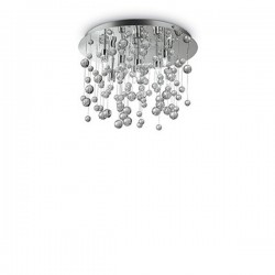 IDEAL LUX NEVE PL8 PLAFONIERA CROMATA DECORATA CON SFERE DI VETRO 8x40W G9