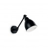 IDEAL LUX NEWTON AP1 APPLIQUE NERA CON BRACCIO E DIFFUSORE ORIENTABILE 60W E27
