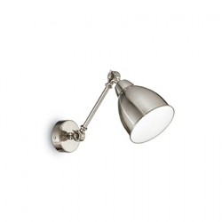 IDEAL LUX NEWTON AP1 APPLIQUE NICKEL CON BRACCIO E DIFFUSORE ORIENTABILE 60W E27
