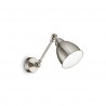 IDEAL LUX NEWTON AP1 APPLIQUE NICKEL CON BRACCIO E DIFFUSORE ORIENTABILE 60W E27