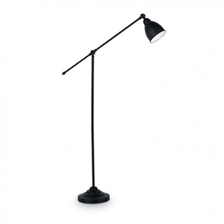 IDEAL LUX NEWTON PT1 LAMPADA DA TERRA NERA CON BRACCIO E DIFFUSORE ORIENTABILE 60W E27