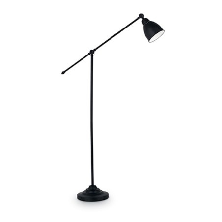 IDEAL LUX NEWTON PT1 LAMPADA DA TERRA NERA CON BRACCIO E DIFFUSORE ORIENTABILE 60W E27