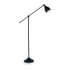 IDEAL LUX NEWTON PT1 LAMPADA DA TERRA NERA CON BRACCIO E DIFFUSORE ORIENTABILE 60W E27