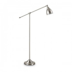 IDEAL LUX NEWTON PT1 LAMPADA DA TERRA NICKEL CON BRACCIO E DIFFUSORE ORIENTABILE 60W E27
