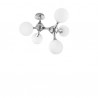 IDEAL LUX NODI BIANCO PL5 PLAFONIERA CROMATA CON DIFFUSORI IN VETRO BIANCO ACIDATO 5x20W G4