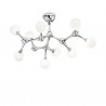 IDEAL LUX NODINO PL9 PLAFONIERA CROMO CON DIFFUSORI VETRO BIANCO ACIDATO 9x15W G9