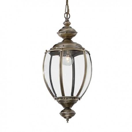 IDEAL LUX NORMA SP1 SOSPENSIONE IN METALLO BRUNITO CON DIFFUSORE IN VETRO 1x60W E27