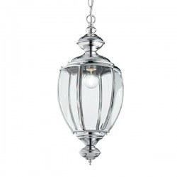 IDEAL LUX NORMA SP1 SOSPENSIONE IN METALLO CROMATO CON DIFFUSORE IN VETRO 1x60W E27