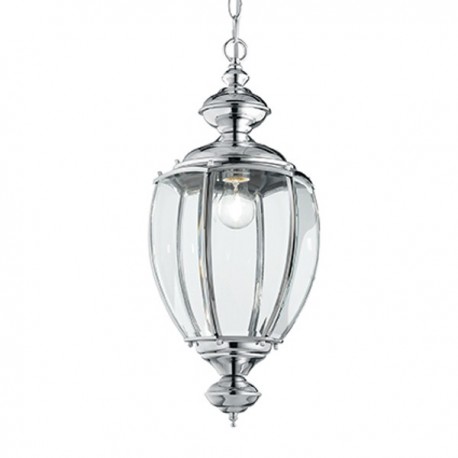IDEAL LUX NORMA SP1 SOSPENSIONE IN METALLO CROMATO CON DIFFUSORE IN VETRO 1x60W E27