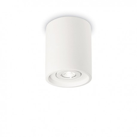 IDEAL LUX OAK PL1 ROUND LAMPADA SOFFITTO BIANCA CON ELEMENTO CENTRALE ORIENTABILE 35W