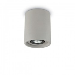 IDEAL LUX OAK PL1 ROUND LAMPADA SOFFITTO CEMENTO CON ELEMENTO CENTRALE ORIENTABILE 35W