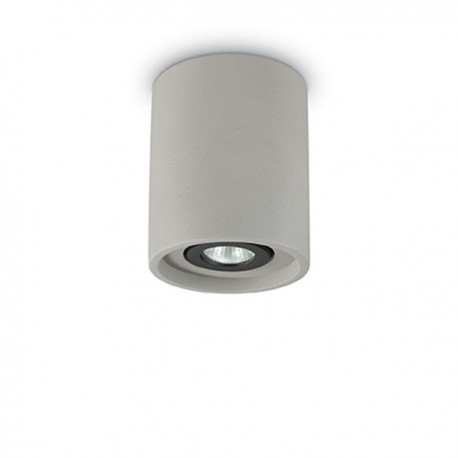 IDEAL LUX OAK PL1 ROUND LAMPADA SOFFITTO CEMENTO CON ELEMENTO CENTRALE ORIENTABILE 35W