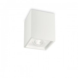 IDEAL LUX OAK PL1 SQUARE LAMPADA SOFFITTO BIANCA CON ELEMENTO CENTRALE ORIENTABILE 35W
