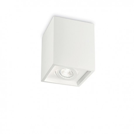 IDEAL LUX OAK PL1 SQUARE LAMPADA SOFFITTO BIANCA CON ELEMENTO CENTRALE ORIENTABILE 35W