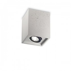 IDEAL LUX OAK PL1 SQUARE LAMPADA SOFFITTO CEMENTO CON ELEMENTO CENTRALE ORIENTABILE 35W