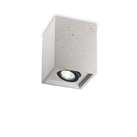 IDEAL LUX OAK PL1 SQUARE LAMPADA SOFFITTO CEMENTO CON ELEMENTO CENTRALE ORIENTABILE 35W