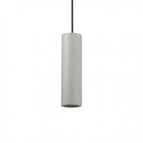 IDEAL LUX OAK SP1 ROUND SOSPENSIONE CEMENTO E CAVO TESSUTO NERO 35W GU10