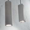 IDEAL LUX OAK SP1 SQUARE SOSPENSIONE CEMENTO E CAVO TESSUTO NERO 35W GU10