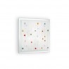 IDEAL LUX OCEAN PL2 PLAFONIERA IN VETRO CON APPLICAZIONI IN BOTTONI COLORATI  2x60W