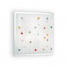 IDEAL LUX OCEAN PL3 PLAFONIERA IN VETRO CON APPLICAZIONI IN BOTTONI COLORATI  3x60W