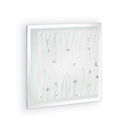 IDEAL LUX OCEAN PL3 PLAFONIERA IN VETRO CON APPLICAZIONI IN BOTTONI TRASPARENTE 3x60W