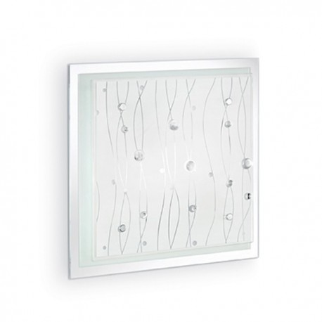 IDEAL LUX OCEAN PL3 PLAFONIERA IN VETRO CON APPLICAZIONI IN BOTTONI TRASPARENTE 3x60W