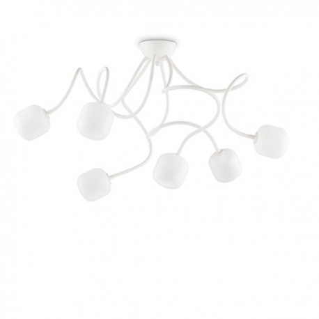 IDEAL LUX OCTOPUS PL6 PLAFONIERA IN METALLO BIANCO CON BRACCI FLESSIBILI 6x28W G9