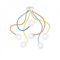 IDEAL LUX OCTOPUS PL6 PLAFONIERA IN METALLO CON BRACCI FLESSIBILI COLORATI 6x28W G9
