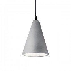 IDEAL LUX OIL-2 SP1 SOSPENSIONE IN METALLO NERO CON DIFFUSORE IN CEMENTO 15W E272