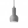 IDEAL LUX OIL-3 SP1 SOSPENSIONE IN METALLO NERO CON DIFFUSORE IN CEMENTO 15W E27