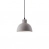 IDEAL LUX OIL-5 SP1 SOSPENSIONE IN METALLO NERO CON DIFFUSORE IN CEMENTO 15W E27