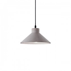 IDEAL LUX OIL-6 SP1 SOSPENSIONE IN METALLO NERO CON DIFFUSORE IN CEMENTO 15W E27
