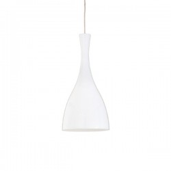 IDEAL LUX OLIMPIA SP1 SOSPENSIONE CROMO CON DIFFUSORE IN VETRO BIANCO 60W E27