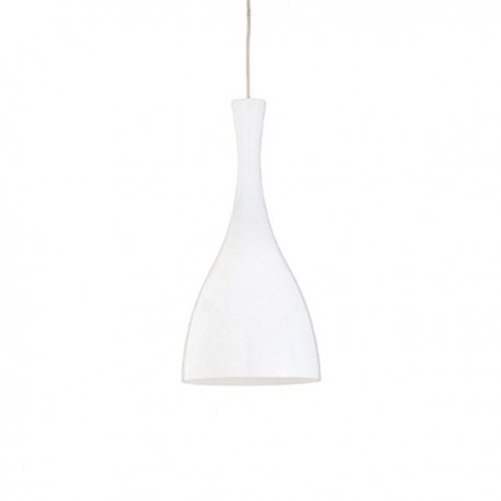 IDEAL LUX OLIMPIA SP1 SOSPENSIONE CROMO CON DIFFUSORE IN VETRO BIANCO 60W E27