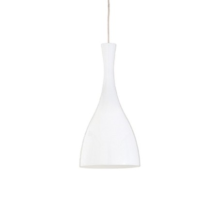 IDEAL LUX OLIMPIA SP1 SOSPENSIONE CROMO CON DIFFUSORE IN VETRO BIANCO 60W E27