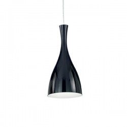 IDEAL LUX OLIMPIA SP1 SOSPENSIONE CROMO CON DIFFUSORE IN VETRO NERO 60W E27