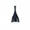 IDEAL LUX OLIMPIA SP1 SOSPENSIONE CROMO CON DIFFUSORE IN VETRO NERO 60W E27