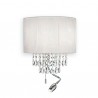 IDEAL LUX OPERA AP3 APPLIQUE  CROMO CON PARALUME BIANCO CON PENDAGLI DI CRISTALLO