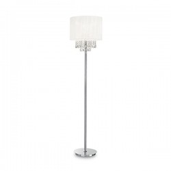 IDEAL LUX OPERA PT1 PIANTANA CROMO CON PARALUME BIANCO CON PENDAGLI DI CRISTALLO 60W E27