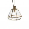 IDEAL LUX ORANGERIE SP1 SMALL SOSPENSIONE IN METALLO E LASTRE DI VETRO COLOR BRUNITO 60W