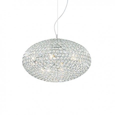 IDEAL LUX ORION SP6 SOSPENSIONE COMPOSTA DA OTTAGONI DI CRISTALLO INCASTONATI IN ANELLI DI METALLO 6x40W
