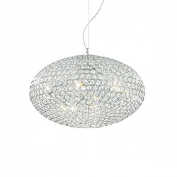 IDEAL LUX ORION SP8 SOSPENSIONE COMPOSTA DA OTTAGONI DI CRISTALLO INCASTONATI IN ANELLI DI METALLO 8x40W