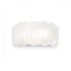 IDEAL LUX OVALINO AP2 APPLIQUE IN LASTRE DI VETRO CIRCOLARI  CURVATE E ACIDATE 2x60W E27