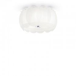 IDEAL LUX OVALINO PL5 PLAFONIERA IN LASTRE DI VETRO CIRCOLARI  CURVATE E ACIDATE 5x60W E27