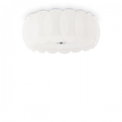 IDEAL LUX OVALINO PL8 PLAFONIERA IN LASTRE DI VETRO CIRCOLARI  CURVATE E ACIDATE 8x60W E27