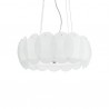 IDEAL LUX OVALINO SP8 SOSPENSIONE IN LASTRE DI VETRO CIRCOLARI  CURVATE E ACIDATE 8x60W E27