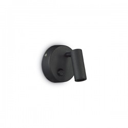 IDEAL LUX PAGE AP1 ROUND LAMPADA DA PARETE NERA IN ALLUMINIO CON DIFFUSORE ORIENTABILE 3W LED 210lm