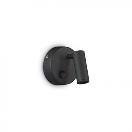 IDEAL LUX PAGE AP1 ROUND LAMPADA DA PARETE NERA IN ALLUMINIO CON DIFFUSORE ORIENTABILE 3W LED 210lm